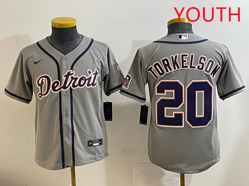 Youth 2025 Detroit Tigers 20 Torkelson grey Nike MLB jersey style 9